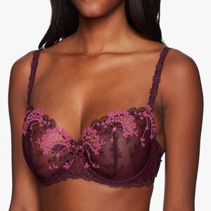 Simone Perele Lace Bra in Deep Purple and Pink